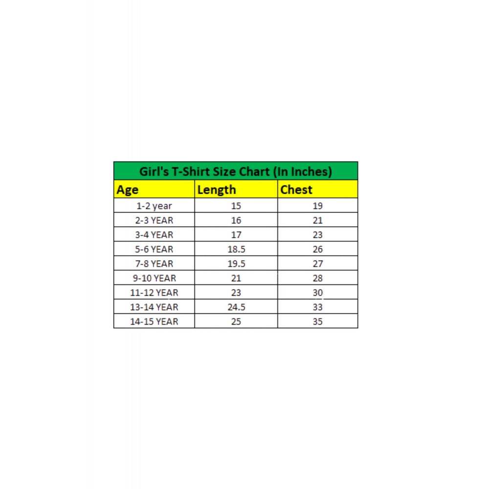 Amfyn Girl's Cotton Printeded Round Neck T-Shirt (Black)