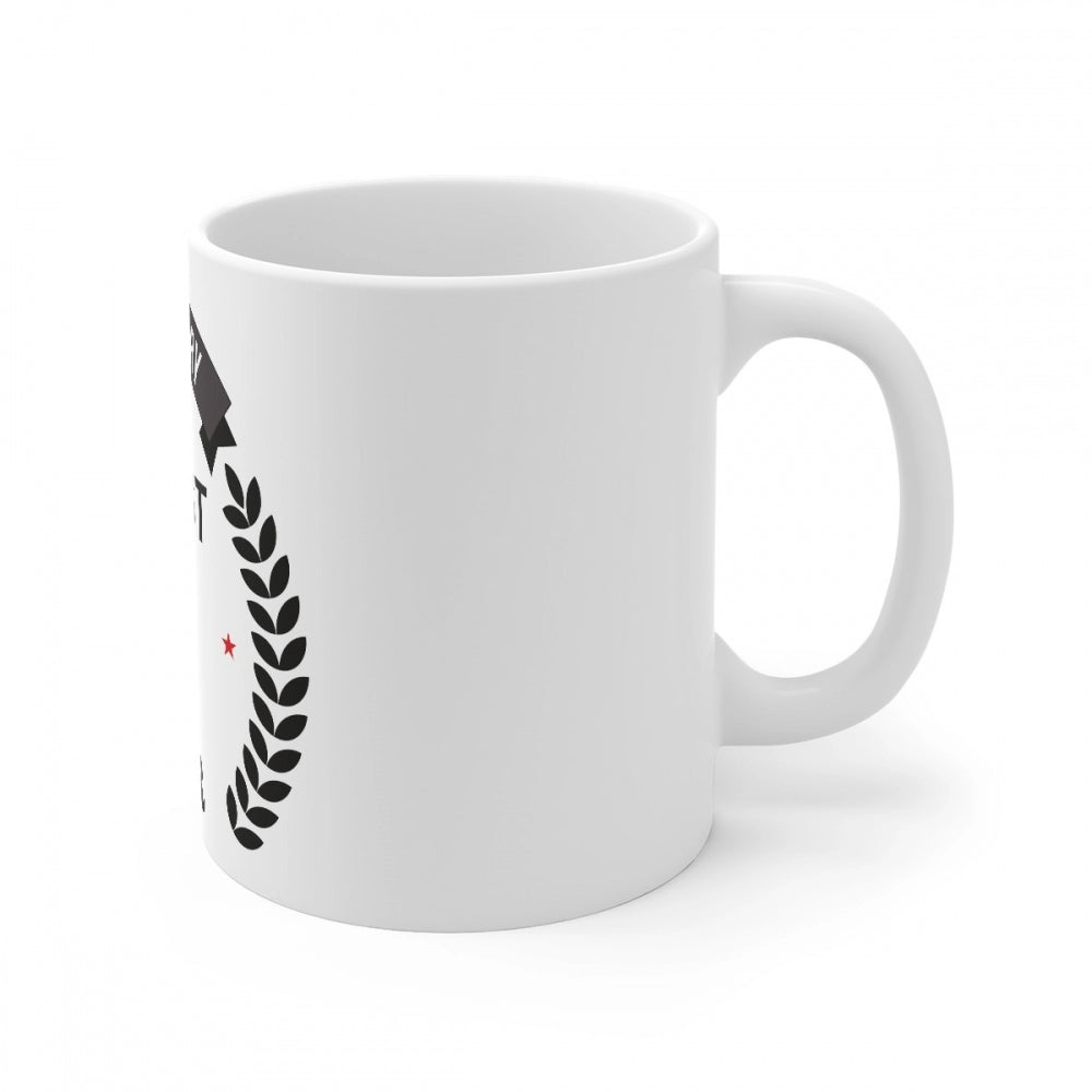 Fashion Ceramic 4th Anniversary Printed Coffee Mug (Color: White, Capacity:330ml)