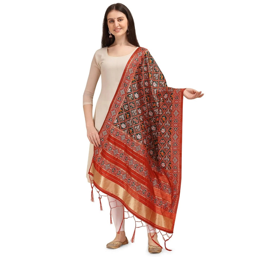 Fashion Women's Silk Pure Zari weaving  Duppatta (Purple, Leangth: 2-2.3 Mtrs)